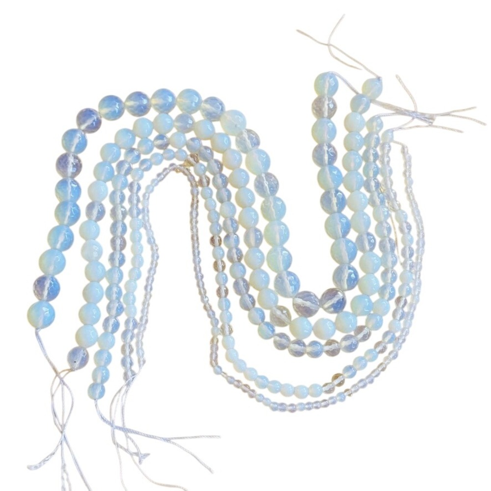 JTV Opalite Loose Beads Set Of Five Strands Faceted Round Bead 4 6 8‎ 10 12 mm